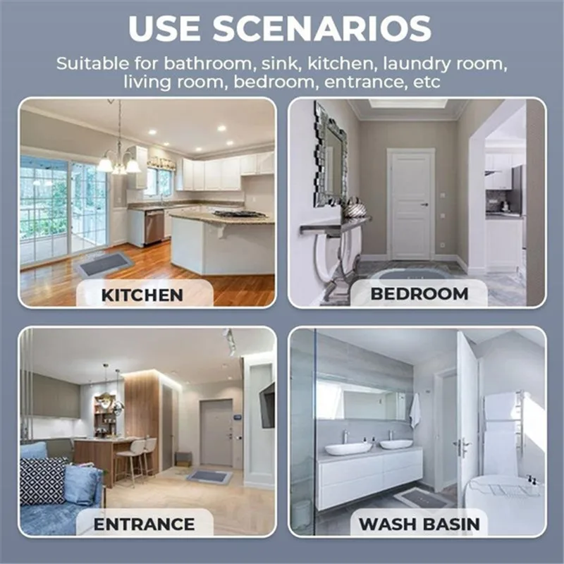 Bathroom Mat Absorbent Customize Modern Simple Non Slip Diatom Mud Quick Drying Home Oil proof Kitchen Bath Mat