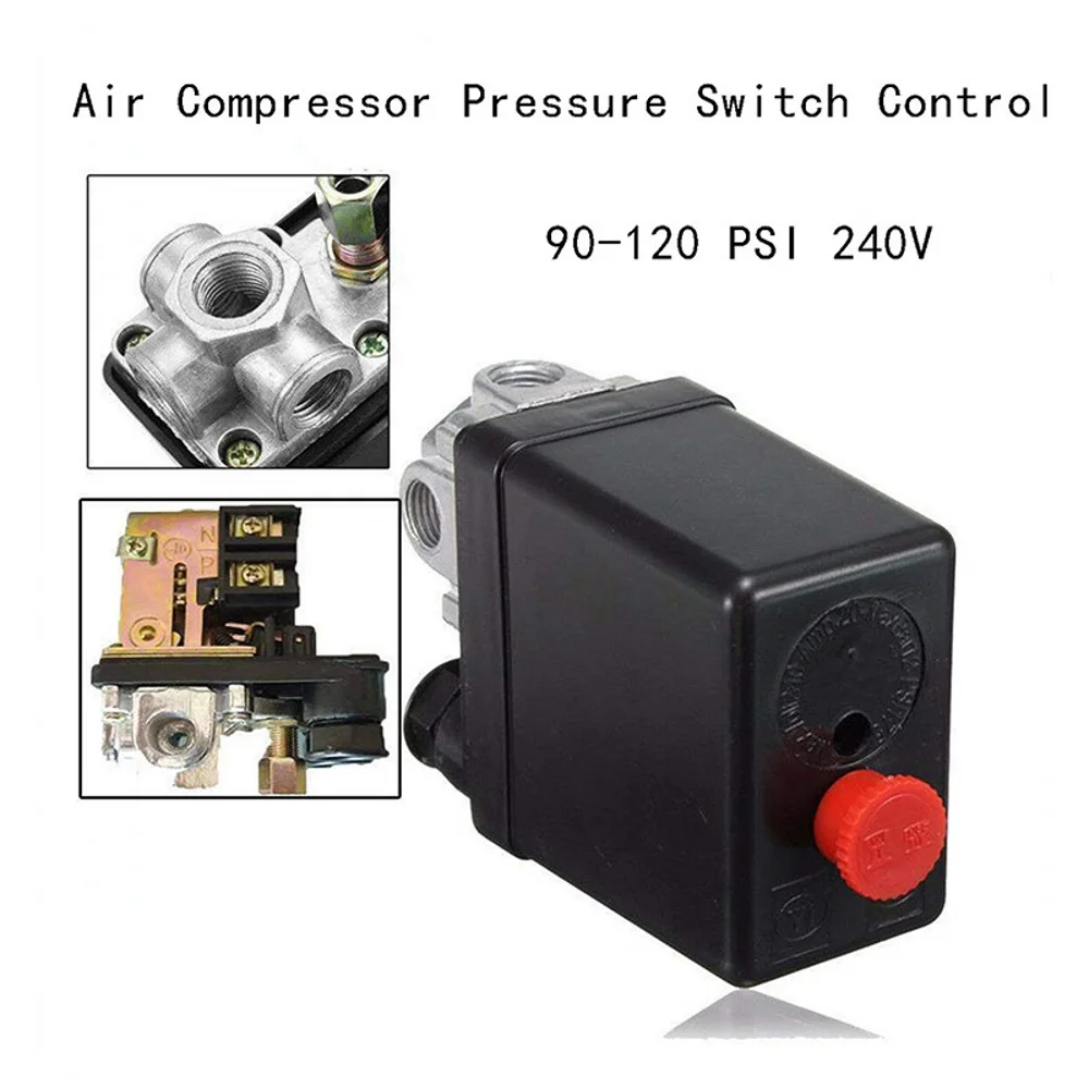 

High Quality 90-120psi HeavyDuty Air Compressor Pressure Switch Control Valve 4 Port