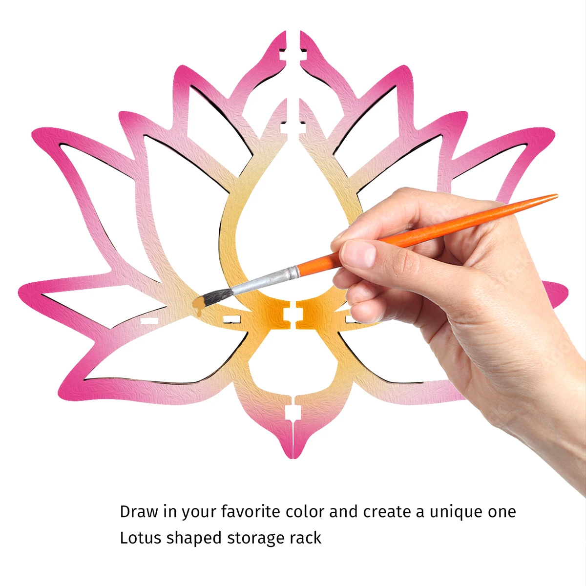 1 piece of creative simple nail wall storage display rack (without nails), black simple lotus shape wall decoration pendants, DI