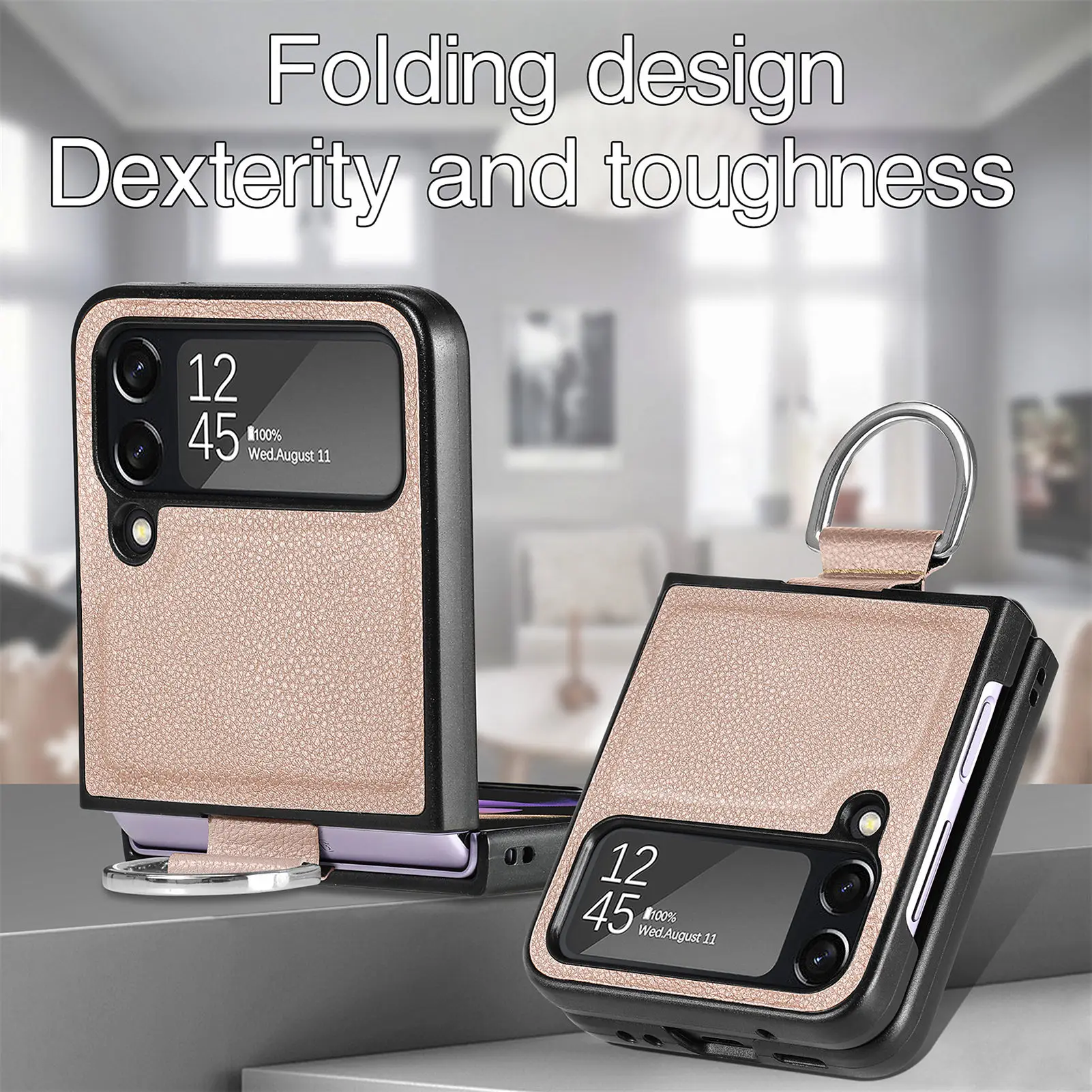 Shockproof Thin Card Slot Leather Case for Samsung Galaxy Z Flip 5 3 Flip5  Flip4 Flip 4 2 Flip2 Flip3 5G Protective Phone Cover - AliExpress