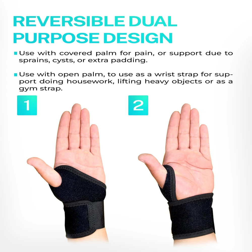  HiRui 2 PACK Wrist Compression Strap and Wrist Brace Sport  Wrist Support for Fitness, Weightlifting, Tendonitis, Carpal Tunnel  Arthritis, Pain Relief-Wear Anywhere-Unisex,Adjustable : Sports & Outdoors
