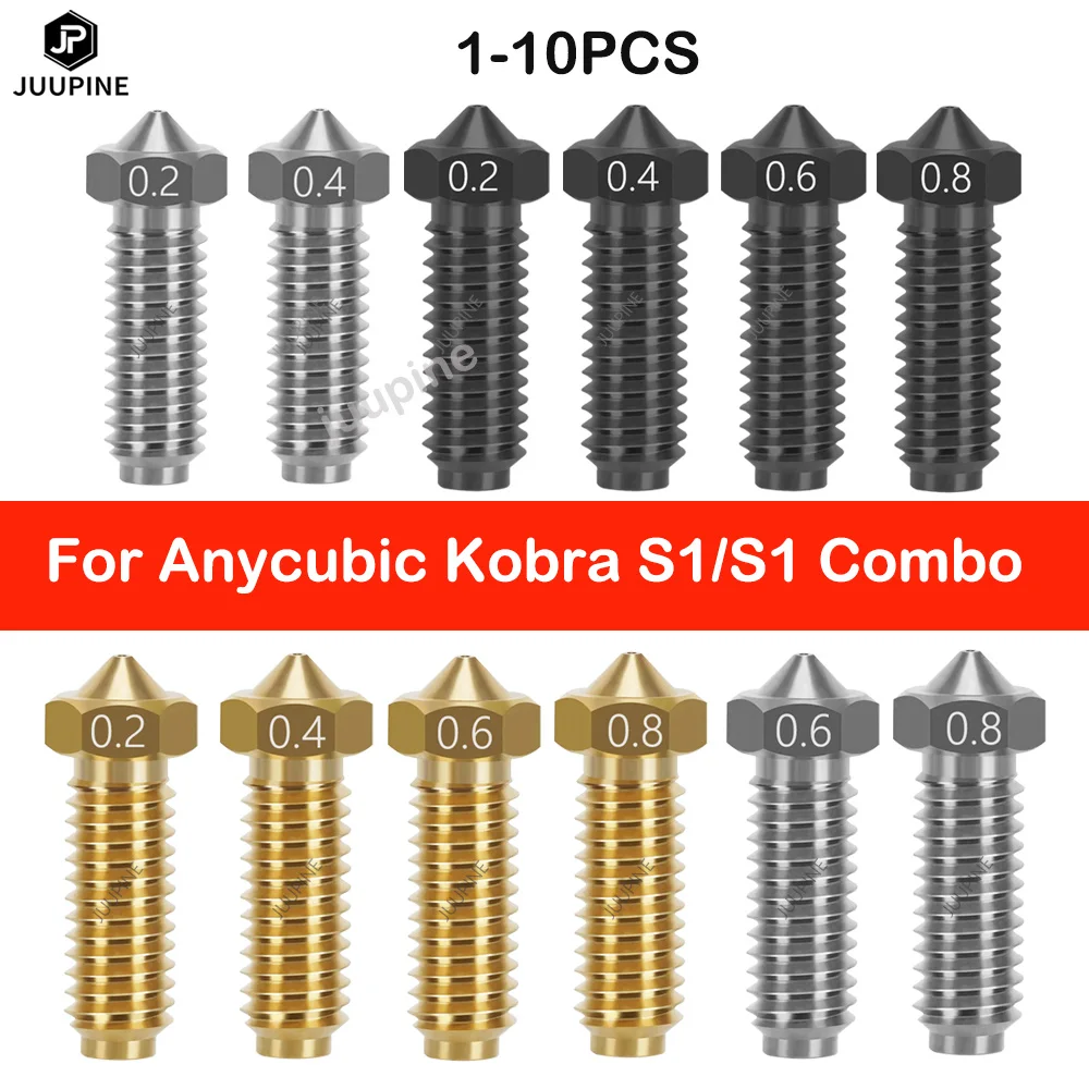 Anycubic Kobra S1 노즐 경도 황동 0.8 0.6 0.4 0.2 Kobra S1 콤보 금속 노즐 Kobra S1 Hotend 3d 프린터 액세서리