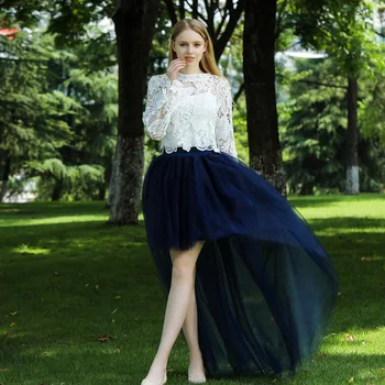 BABYONLINE عالية منخفضة التنانير النسائية تول توتو غير النظامية بألواح شبكية تنورة القوطية الشرير تول ثوب تحت ثوب نسائي حفلة عادية 2