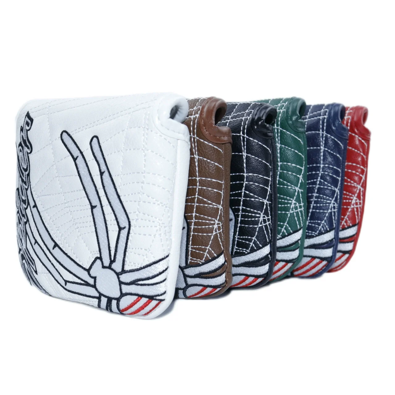 1pc Spider Embroidered Golf Putter Cover Waterproof And Wear-resistant Club Cover, Durable PU Leather With Magnet Closure