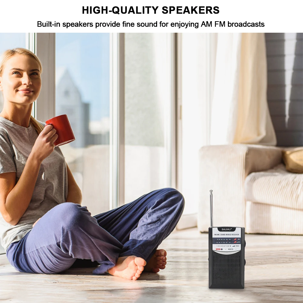 Dual Band AM/FM Pocket Mini Radio Retro World Receiver Portable Battery Radio With Telescopic Antenna For Outdoor Emergency Use