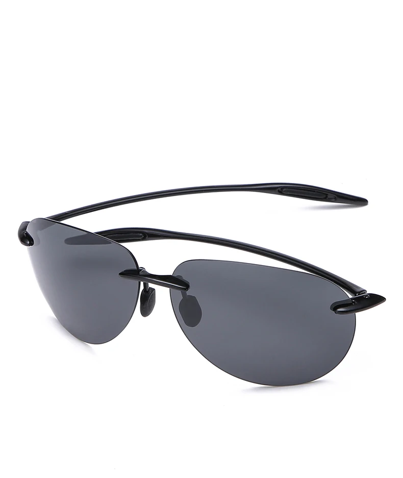 Neue ultraleichte rahmenlose bunte polarisierte Sonnenbrille für Männer und Frauen aus TR90-Material, geeignet für Freizeit und Urlaub, UV400. – Detail 2