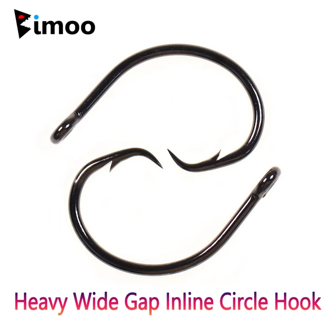 Bimoo 10pcs Heavy Wide Gap Inline Circle Hook Live Bait Hook Shark