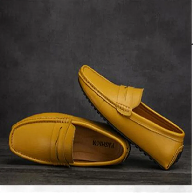 

Casual Men Loafers Spring and Autumn Mens Moccasins Shoes Genuine Leather Men's Flats Shoes