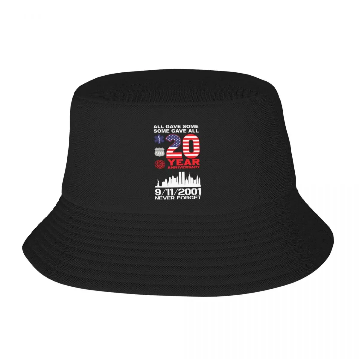 

New patriot day never forget 9 11 2001 anniversary Bucket Hat sun hat fishing hat black fashionable Women's Hats 2023 Men's