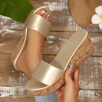 Femmes sandales à talons compensés été mode plate-forme pantoufles Peep orteil Super talons hauts sandales femmes Sexy Mules chaussures Zapatos De Mujer 1