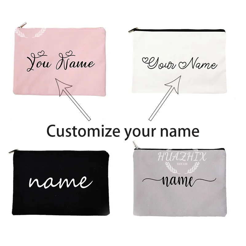 Custom Name Cosmetic Bag Women's Cosmetic Bag Wedding Bachelorette Party Gifts Customized Name
