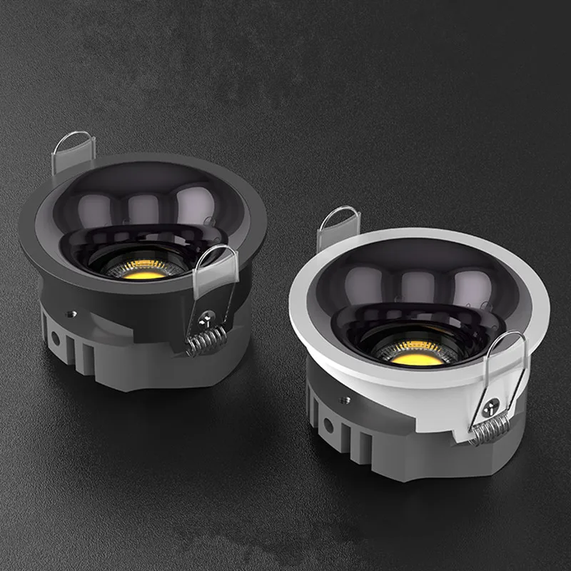 High CRI Deep Anti-glare Led Cob Downlight Narrow Embedded Ultra-thin Rose Gold Black White Dimmable Ceiling Aluminum Spotlight