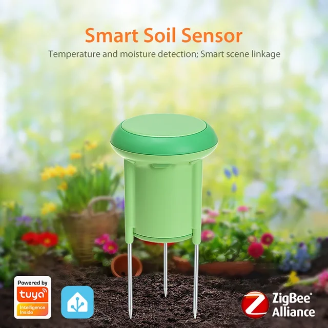 Tuya Smart Zigbee Soil Tester Temperature and Humidity Meter Waterproof Thermohygrometer Garden Automation Irrigation Detector 2