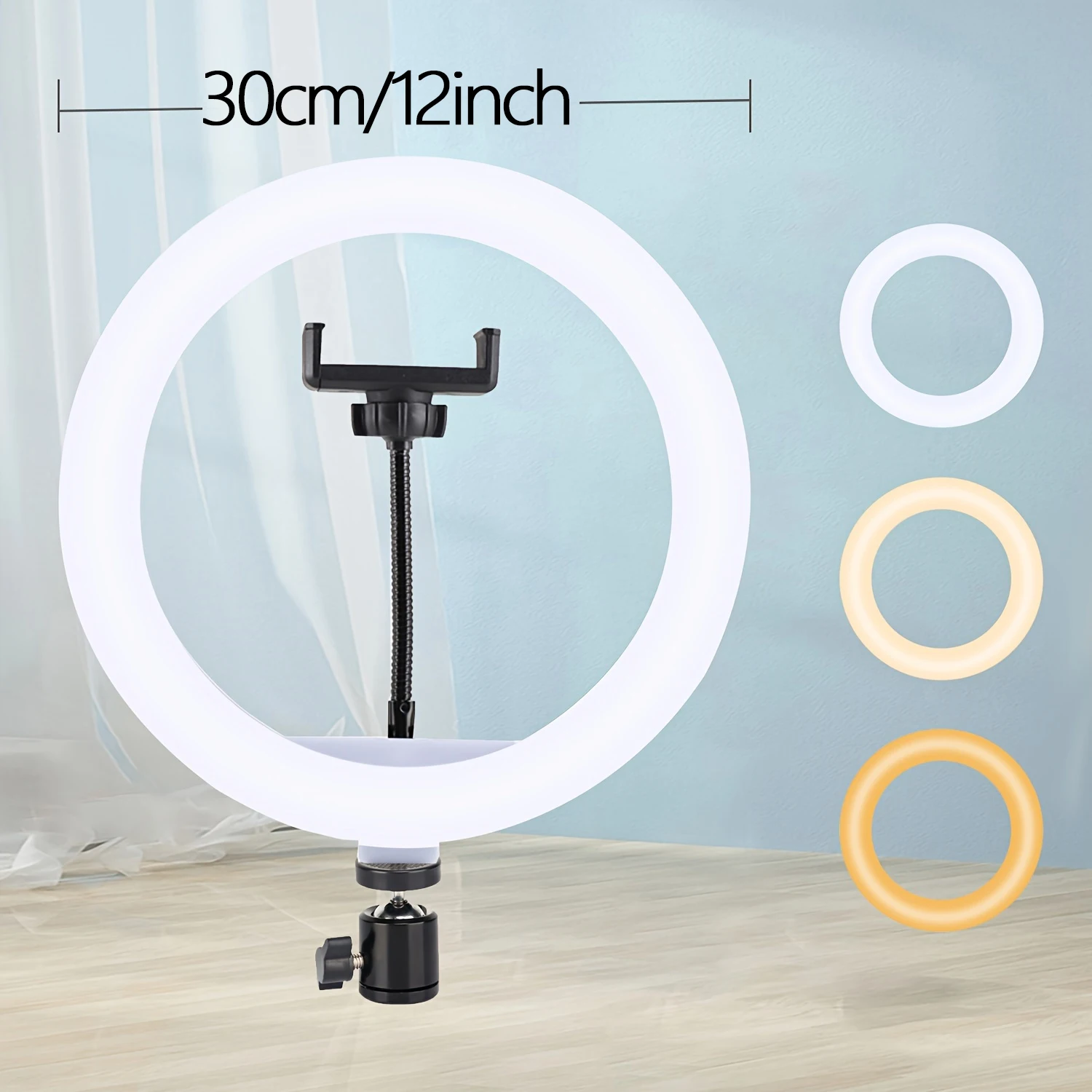 LED Selfie Ring Light with Adjustable Brightness and Tripod