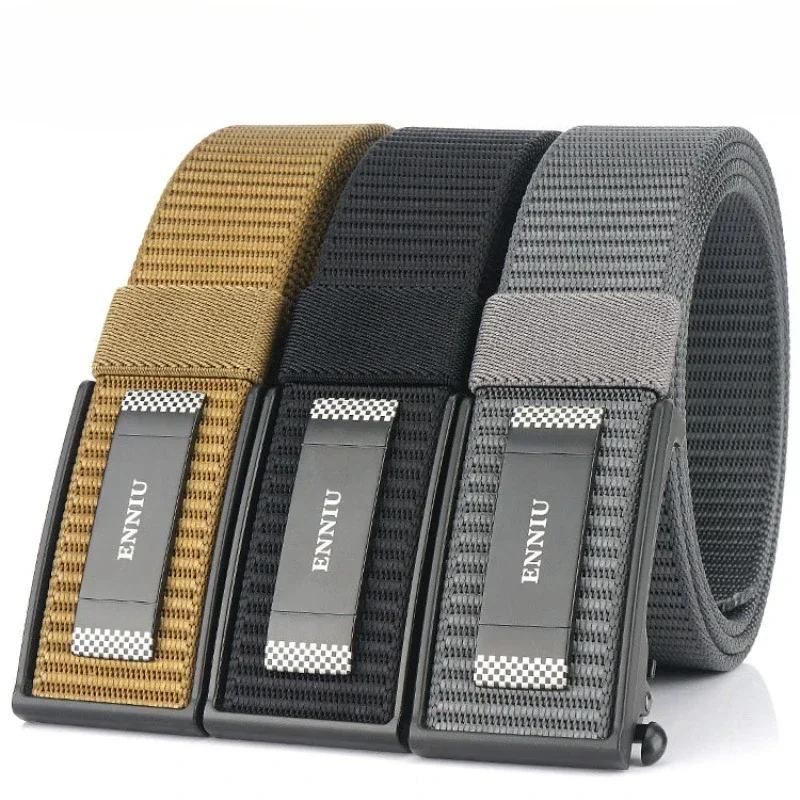 

Men's Belt, Youth Toothless Automatic Buckle Belt, Nylon Canvas, Outdoor Casual Business Trend, Pants, Jeans Belt