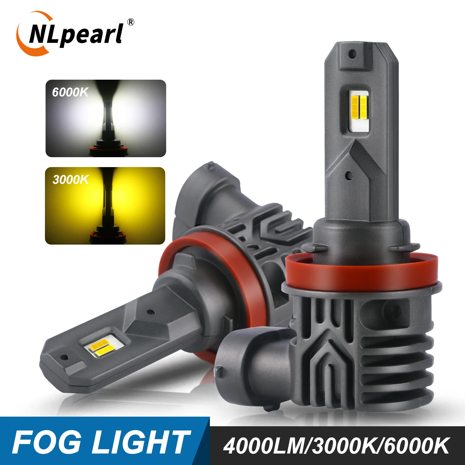 

NLpearl 2PCS H11 Fog LED Lamp Canbus Bulbs 9005 HB3 9006 HB4 LED Bulb 3000K 6000K White Yellow Auto Fog Lamp Day Running Light