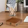 Wooden Writers Box Creative Portable Large Capacity Art Container Art Supply Organizer Wood Postman Bag Container For Glasses 5