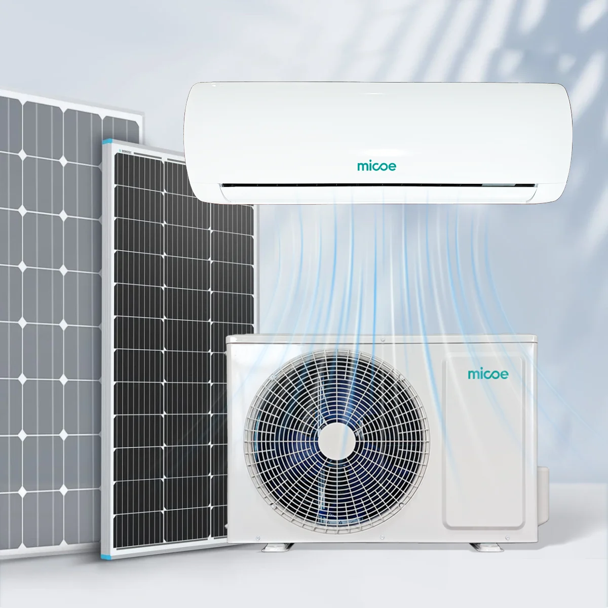 Micoe Home Appliances Solar Hybrid Air Conditioner CE Certified Solar Grid Powered Air Conditioner 1hp 1.5hp 2hp 3hp 2