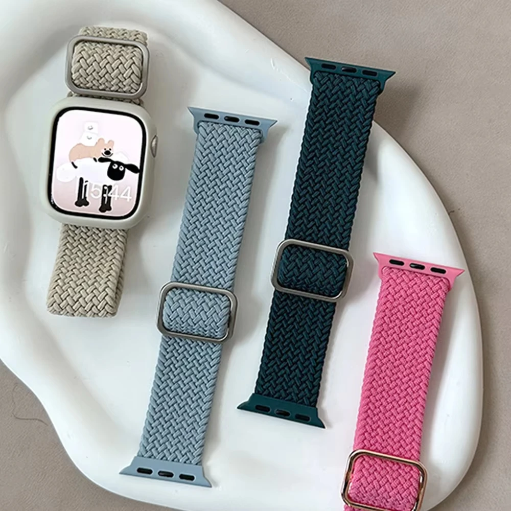 Braided Solo Loop Elastic Nylon Bracelet for Apple Watch - Stylish and Comfortable Strap