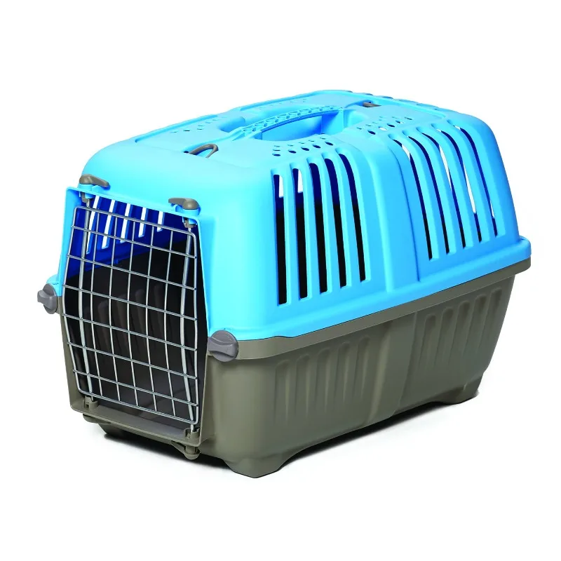 

Hard-Sided Pet Carrier, 24 inch Features Easy Assembly and Not The Tedious Nut & Bolt Assembly of Competitors Blue