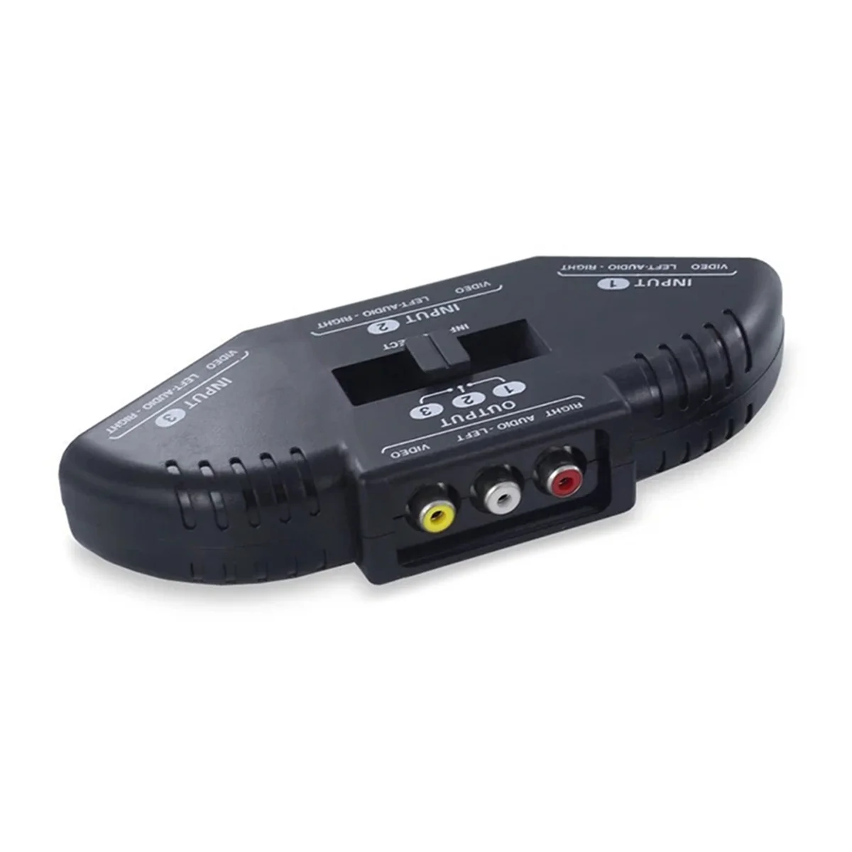 Audio Switcher 3-Way Audio Video AV Switch Selector Box Splitter Switch W/ Cable for TV X-Box DVD Player Devices