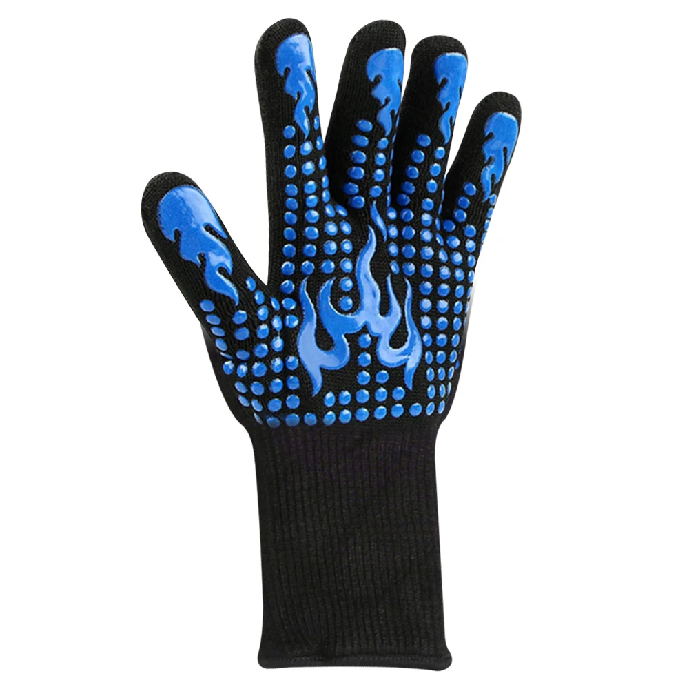 1Piece BBQ Oven Fireproof Heat Resistant Glove 800 Degree Heat Resistant Glove Microwave Heat Lnsulation Tool Silicone Oven Mitt 
