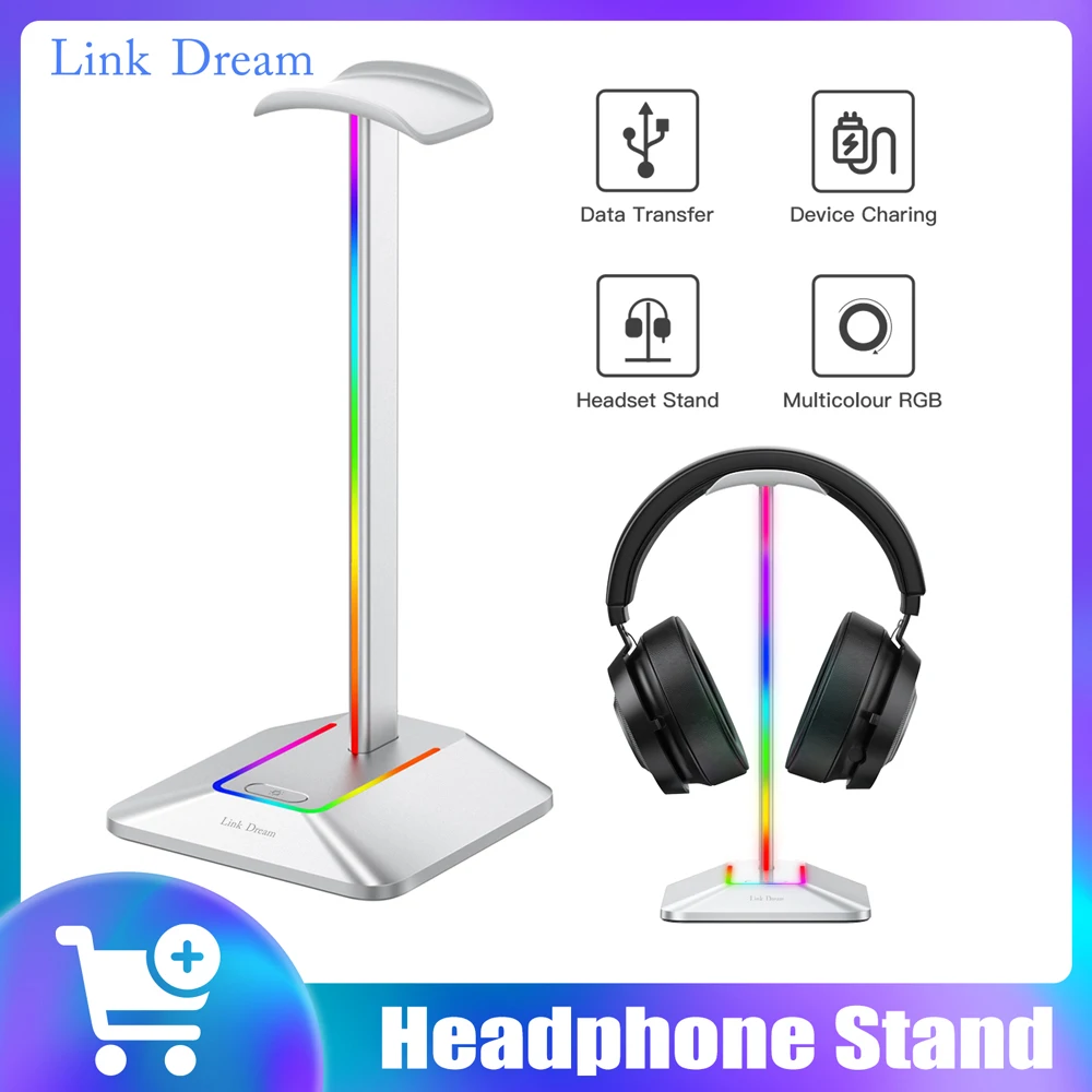 Rgb Headphone Stand Usb Hub Hanger Holder Gaming Headphone Stand
