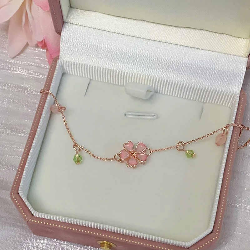 Pink Sakura Flower Necklace S980beff2244c483b8b10565644a3f62aN