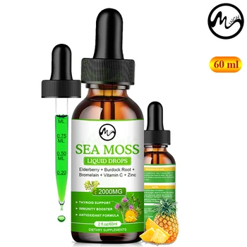 Minch Organic Sea Moss Liquid Extract 2000mg Stronger Than Capsule Potent Superfood for Health Care Body Vitamin Pineapple Smell