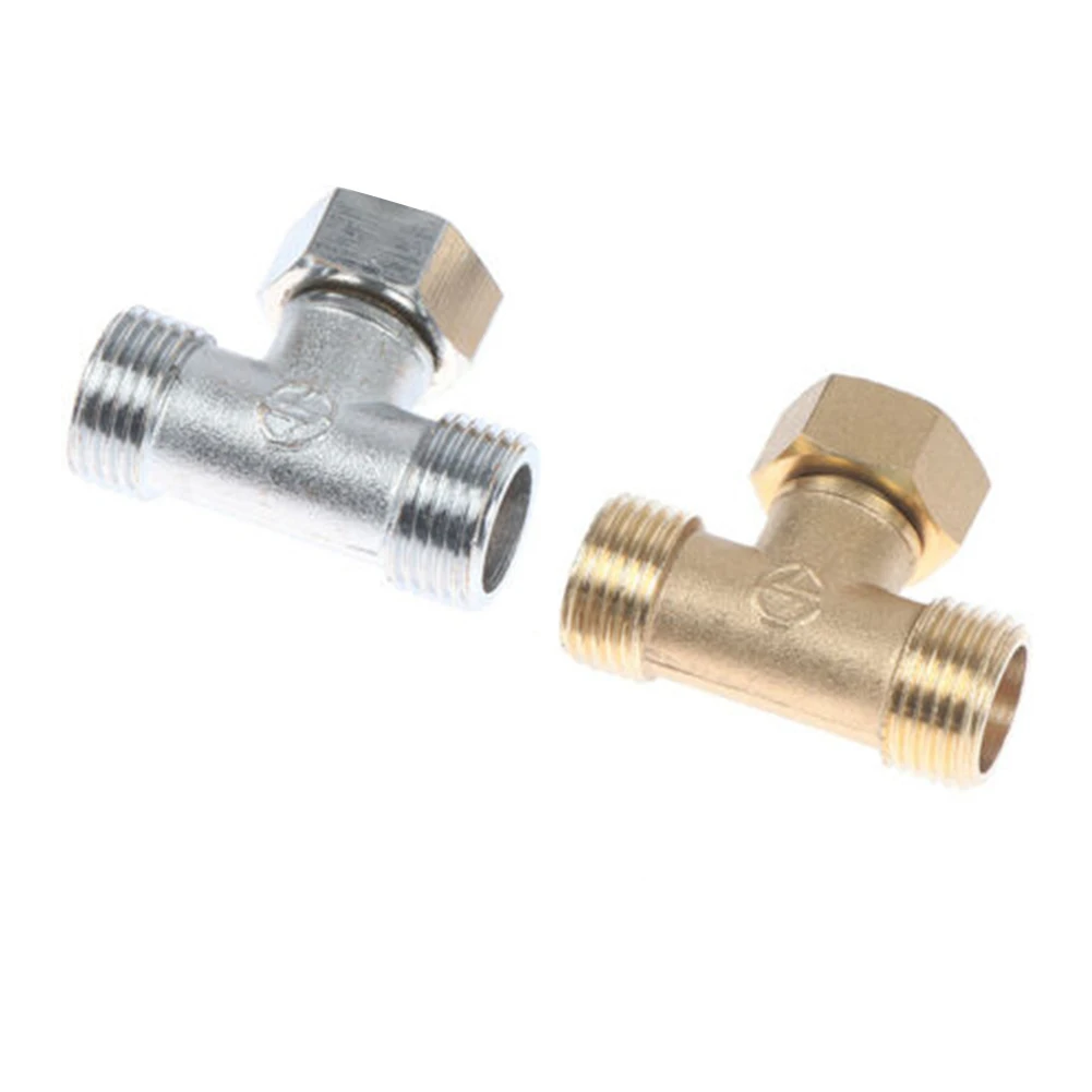 Toilet Diverter Valve Copper T Adapter G1/2" T-Valve For Bath Bidet Sprayer Shower Fitting 4 Points Copper Three-way Water Pipe