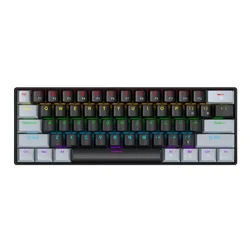 Compact RGB Backlit Wired Mechanical Keyboard with Phantom Switches - Red Switch (Blackgray)