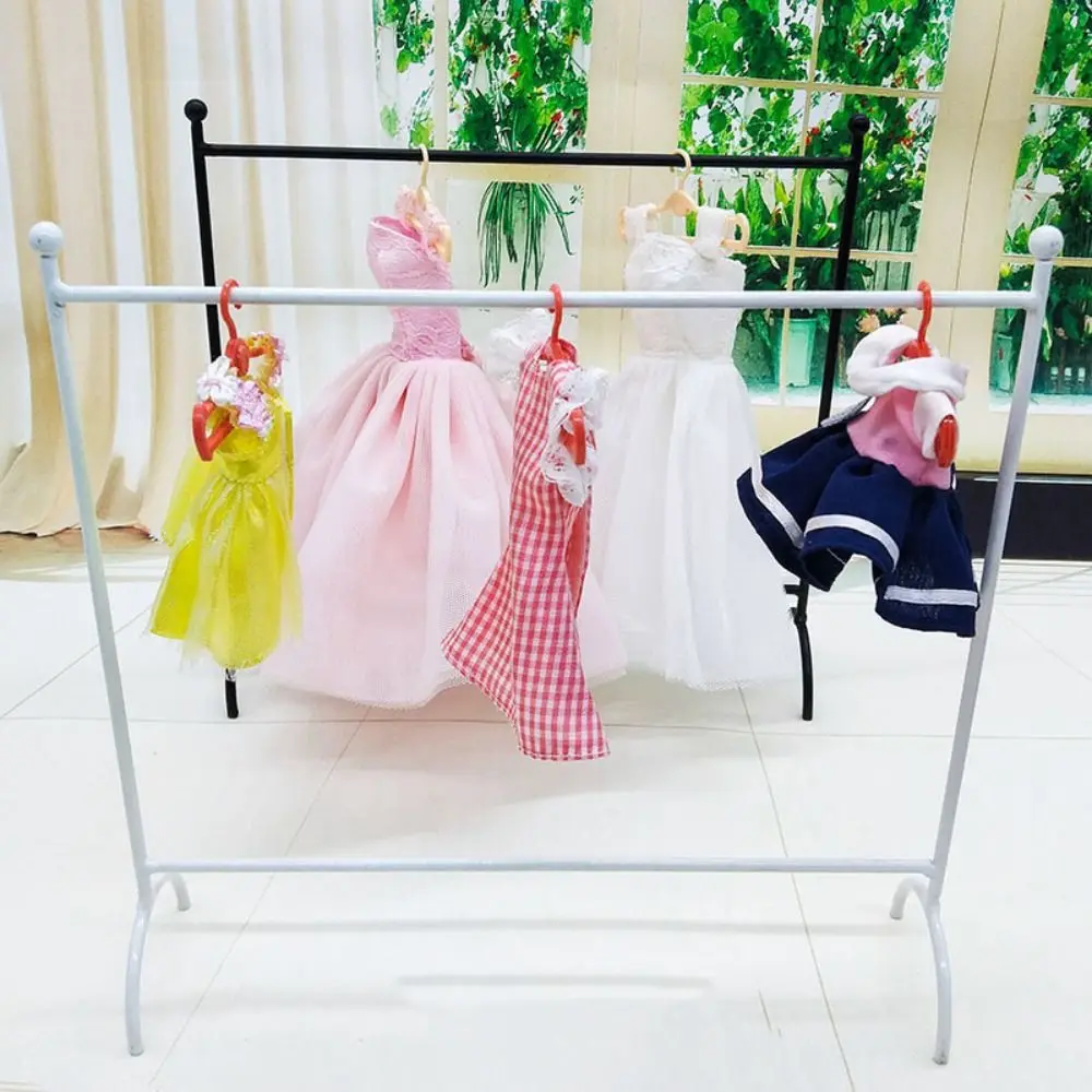 Iron Doll Clothes Rack White Black Mini Organizer