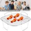 Stainless Steel Air Fryer Rack Tray Steaming Racks Air Fryer Tools Baking Pan BBQ Gril Cooker Rack Accessories Cooking Tools New 1