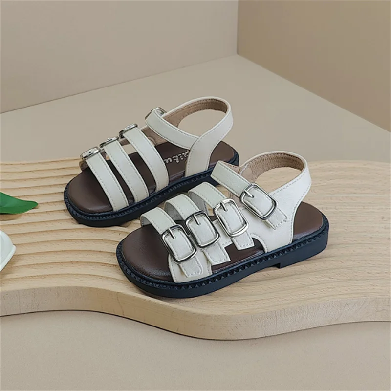 New Summer Baby Shoes Leather Buckle Design Boys Shoes Non-slip Fashion Toddler Kids Girls Sandals