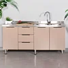 Home Kitchen Furniture Solid Wood Kitchen Cabinets Simple Stove Cabinets Stainless Steel Sink Cabinets Overall Kitchen Cabinet 4