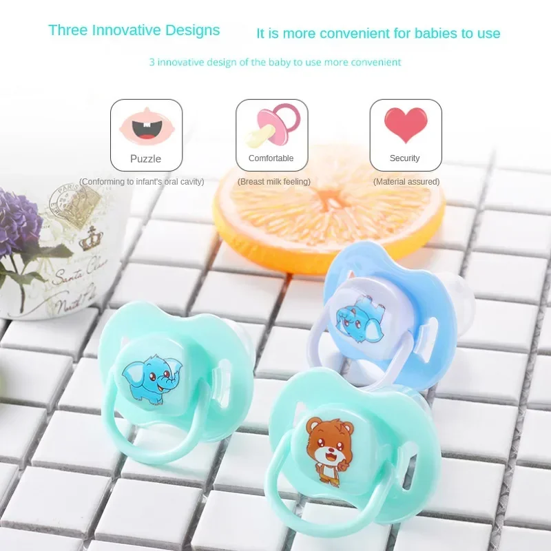 Baby Cartoon Animal Pacifier Set for Children Shower Gift Food Grade Silicone Newborn Teether Baby Pacifier