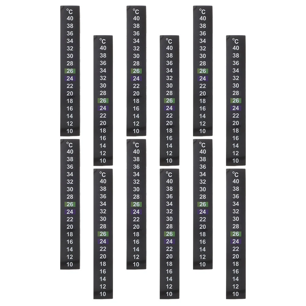 12 Pcs Aquarium Temperature Gauge Fish Tank Sticker Thermometer Strips Liquid Crystal Bowl