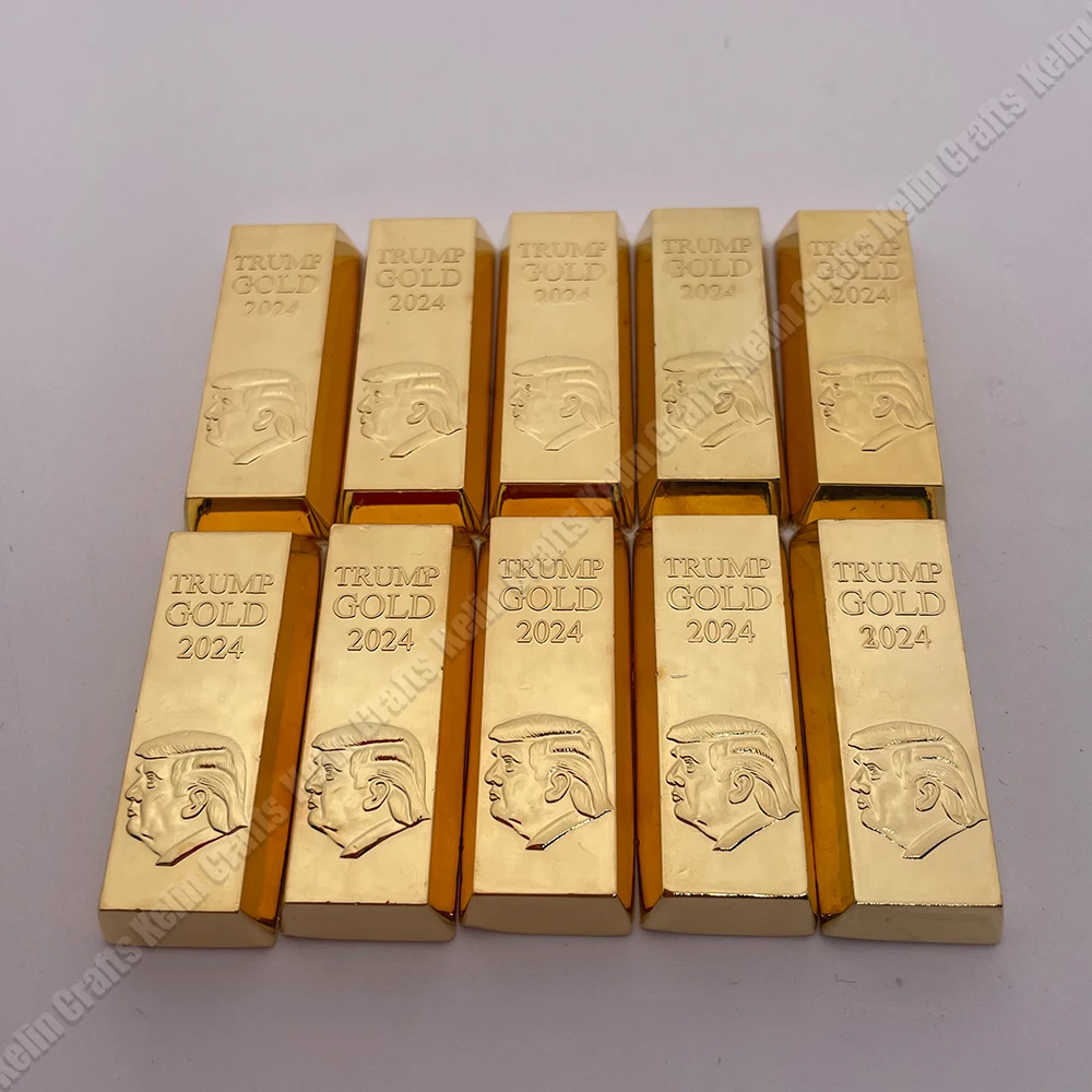 

2024 Donald Trump Gold Bar Gold Plated Metal Crafts Challenge Coin America souvenir Collection Gift