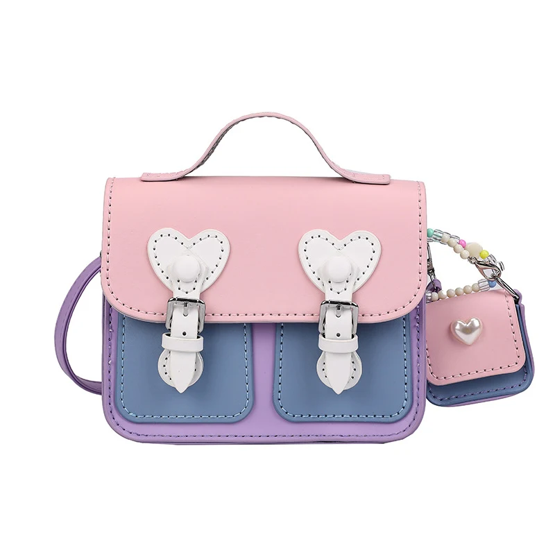 Borsa a tracolla in pelle fai da te Kit facile per cucire in pelle per bambini rosa