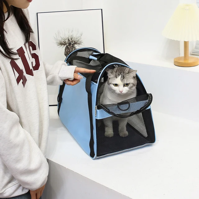 Cat Bag Soft Side Carrying Portable Mini Dog Carrier Bag Outgoing Travel Breathable Pets Handbag Transport Bag 2