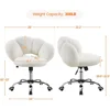Boucle Upholstered Desk Chair Cloud-Shaped Vanity Chair Adjustable Home Office Chairs Computer Chairs with Rolling Wheels 3