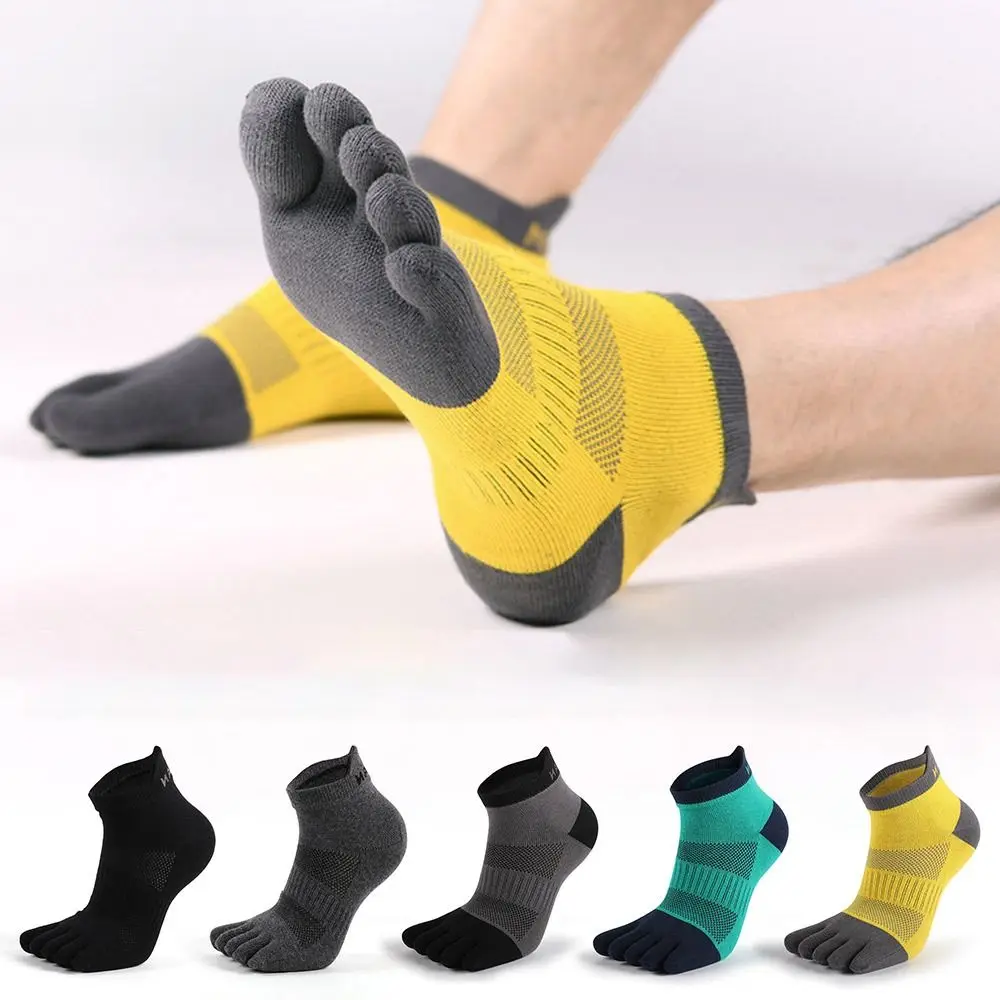 

1pair Five Toe Sports Socks Quality Split Toe Sweat-absorbing Five Finger Socks Breathable Cotton Men's Socks Men