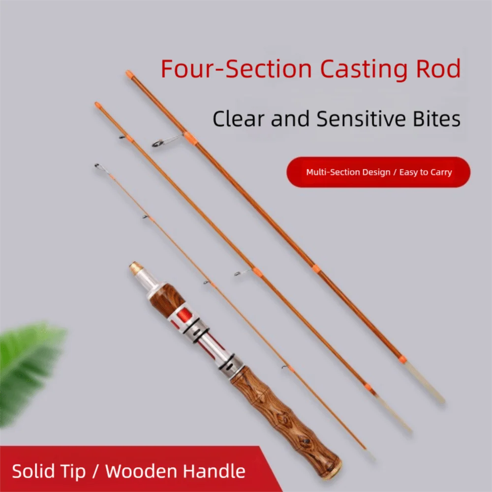 2025 4 Sections Spinning Fishing Rod UL Power Spinning Casting Fishing Rod Portable Carbon Carbon Fiber Fishing Pole Winter