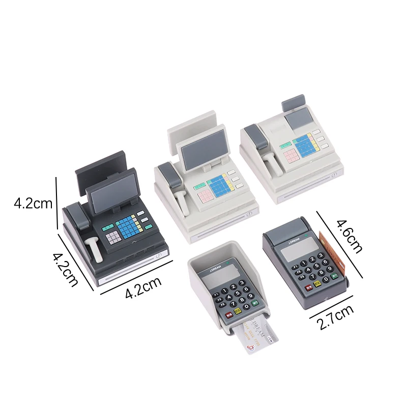 1Set 1:6 1:12 DollHouse Miniature Simulation Scanner POS Machine Card Swipers Model Doll House Supermarket Decoration Props 6
