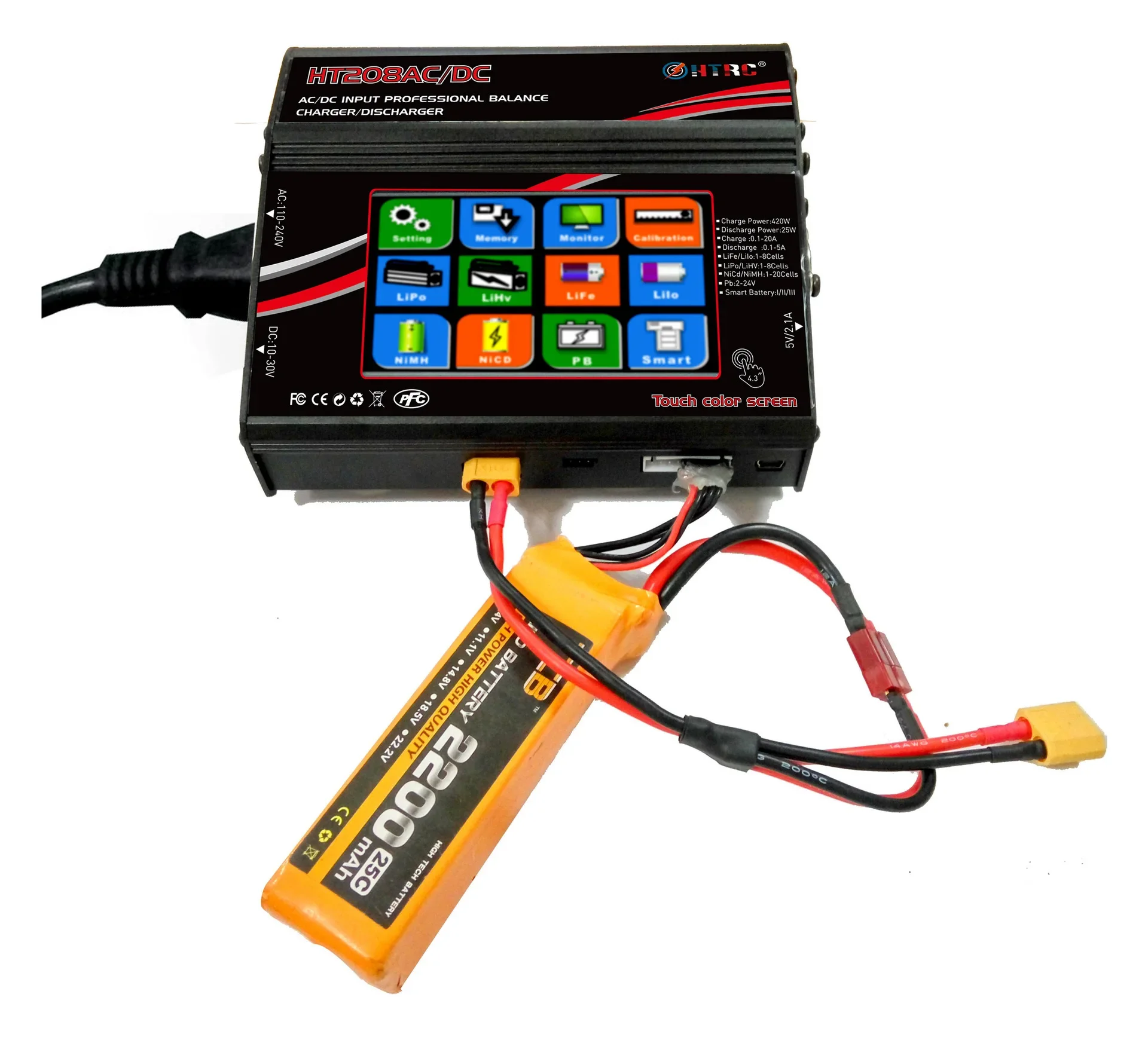 

4,3 дюймов HT208AC/DC LCD умное зарядное устройство B6 B6AC Сенсорное зарядное устройство цифровой аксессуар GDeals
