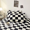 Fitted Sheet Queen Size Bedspread With Elastic Band Bed Sheet Black and White Color Mattress Cover High Quality Fit Sheet 6