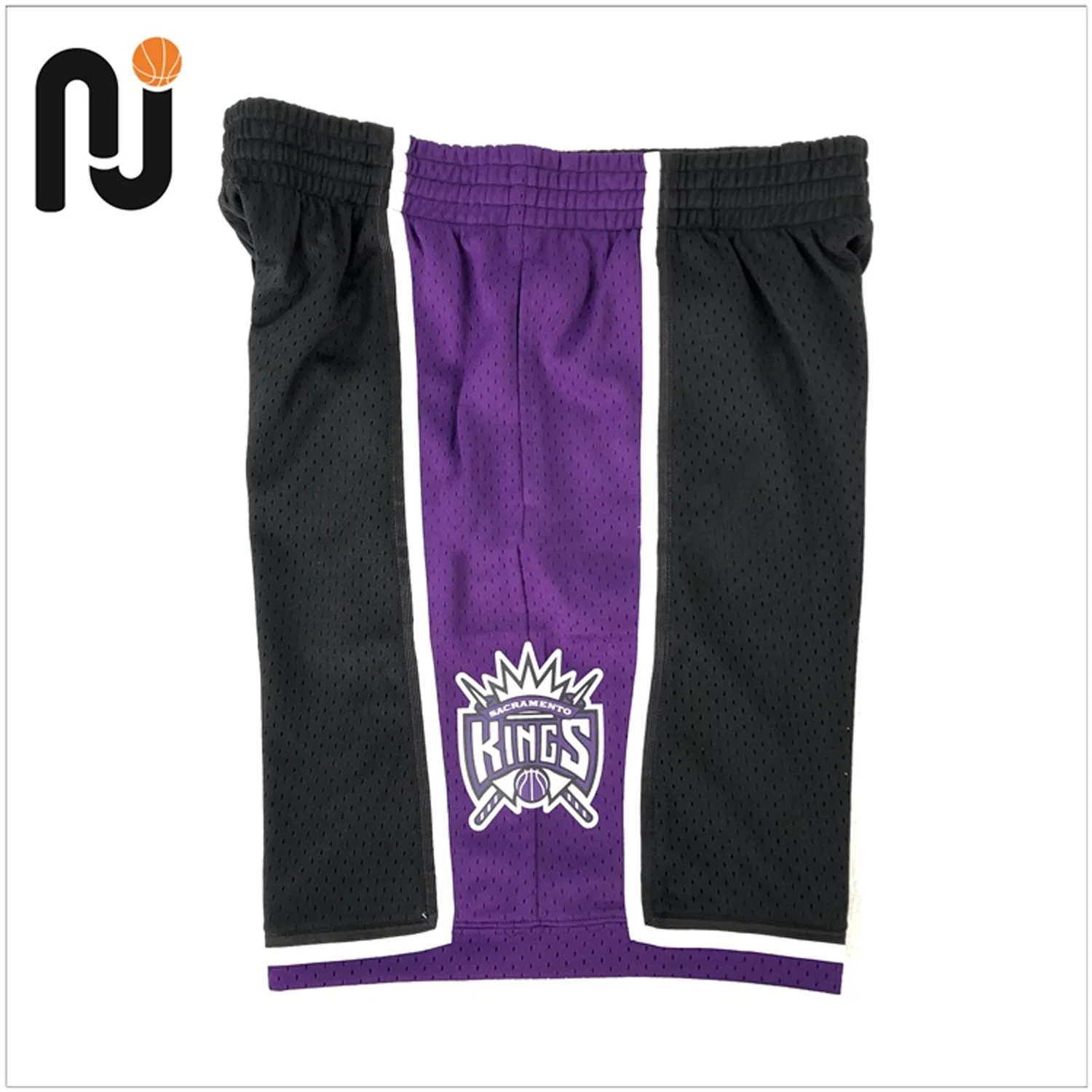 M&N Basketball SK 00/01 Sacramento Sw Shorts-Black Classic Vintage NBA Kings Unisex Retro Loose Pants Adults/kids Chris Webber