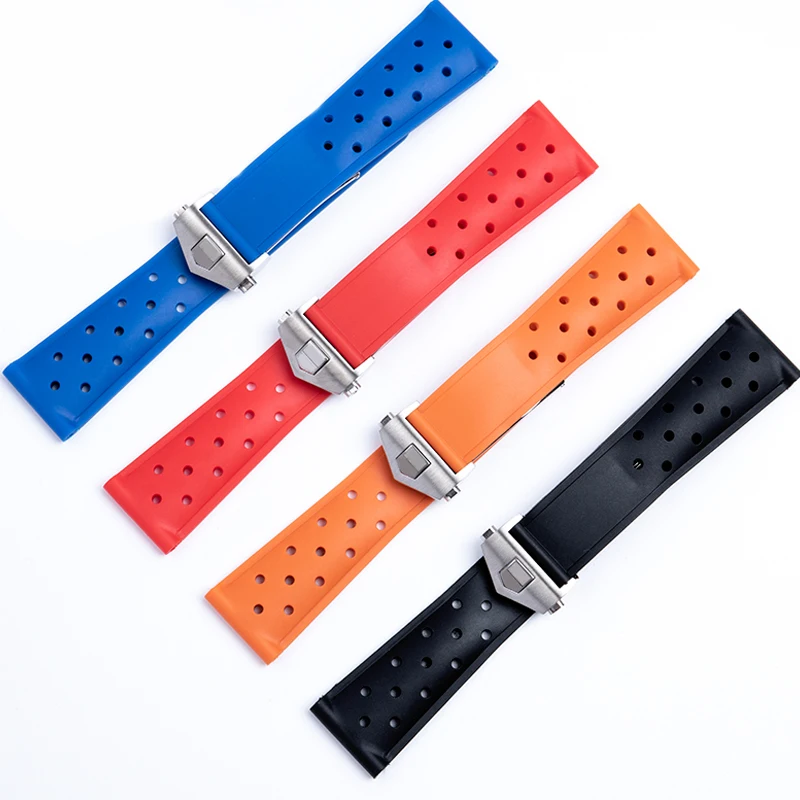 22mm Soft Rubber Silicone Watchband For TAG HEUER Strap