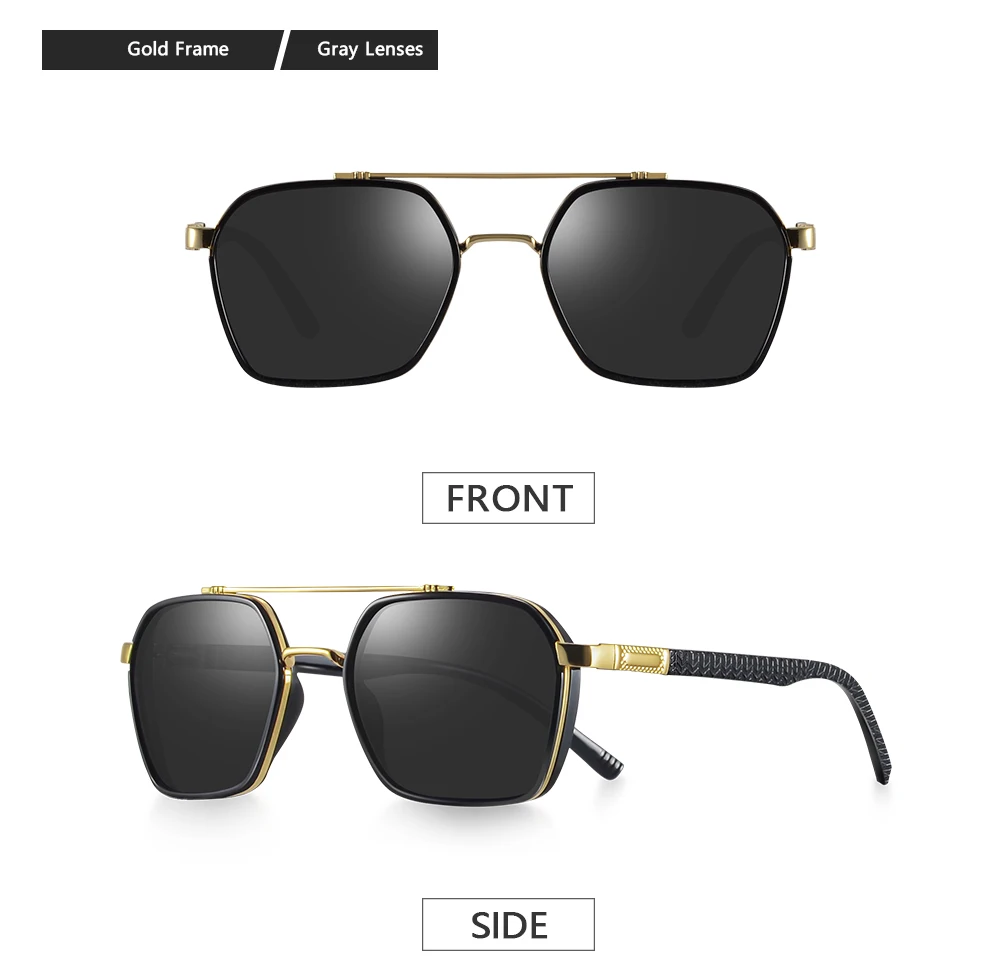 CRIXALIS Retro Herren Polarisierte Sonnenbrille Metallrahmen Angeln Pilot Reisen Antireflex Männliche Frauen Sonnenbrille Schatten UV400 – Detail 7
