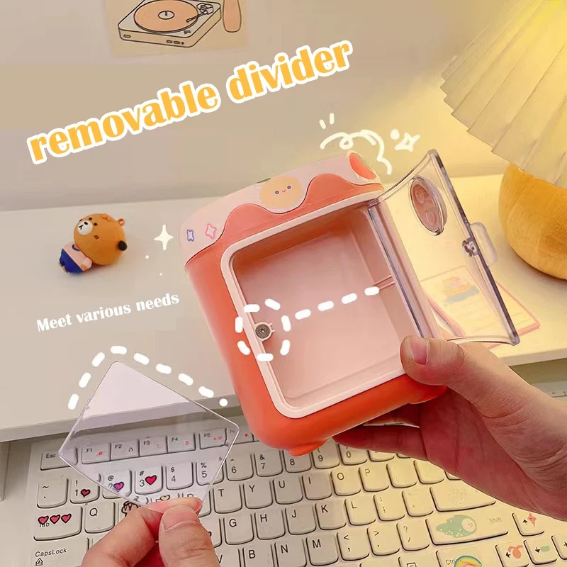 Piggy Drawer Pen Holder Girl Heart Student Multifunctional Storage Office Stationery Rreative Cartoon Multi Grid Cute